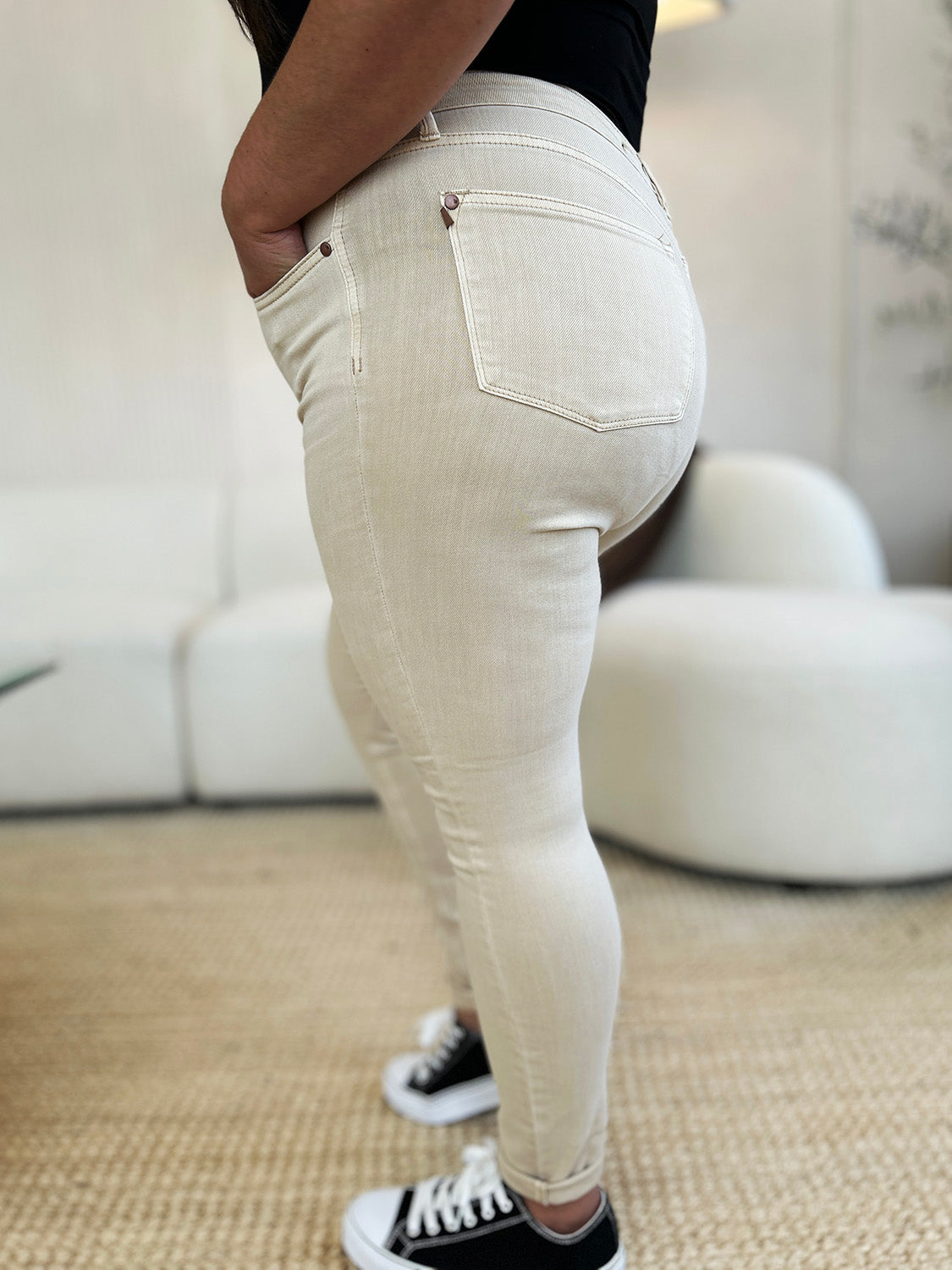 Judy Blue High Rise Garment Dyed Tummy Control Skinny Jeans #88845