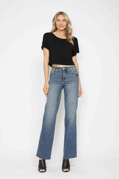 Judy Blue Mid Rise Tummy Control Straight Leg Jeans 88870