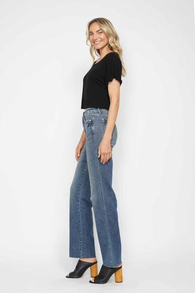 Judy Blue Mid Rise Tummy Control Straight Leg Jeans 88870