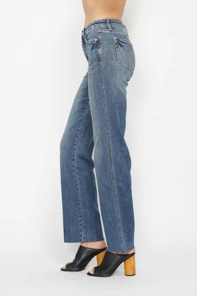Judy Blue Mid Rise Tummy Control Straight Leg Jeans 88870