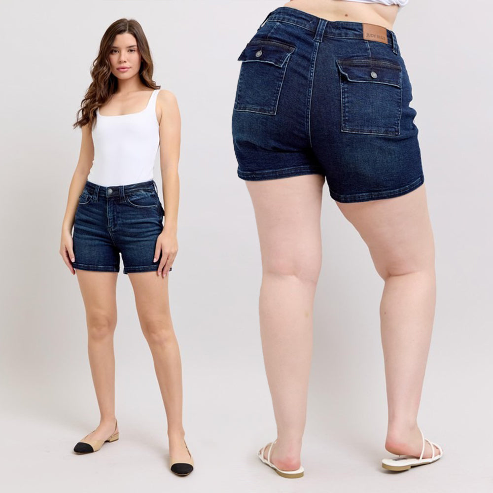 Judy Blue High Waist Back Flap Pocket Denim Shorts 150304