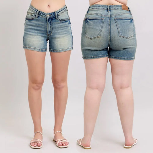 Judy Blue V-Front Vintage Wash Shorts 150309