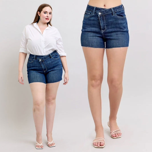 Judy Blue High Waist Criss Cross Waistband Denim Shorts 150349