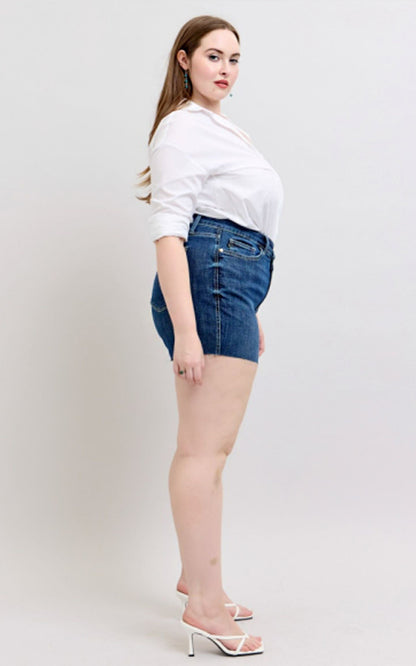 Judy Blue High Waist Criss Cross Waistband Denim Shorts 150349