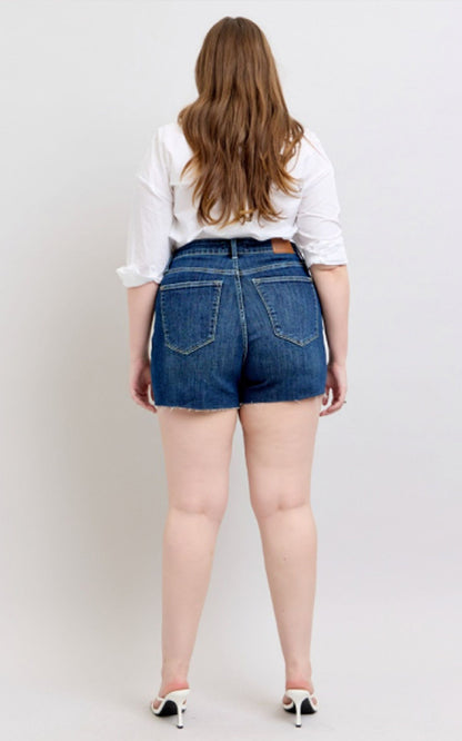 Judy Blue High Waist Criss Cross Waistband Denim Shorts 150349
