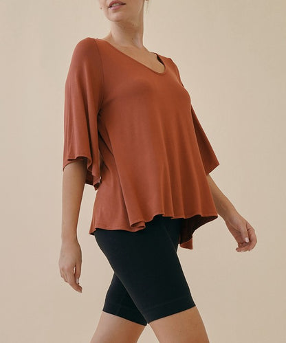 Studio Ko Super Soft Organic Bamboo Flare Sleeve Top