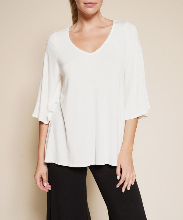 Studio Ko Super Soft Organic Bamboo Flare Sleeve Top