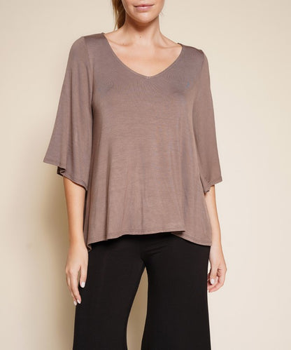 Studio Ko Super Soft Organic Bamboo Flare Sleeve Top