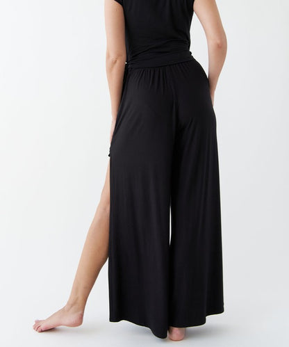 Studio Ko Organic Bamboo Jacky Wide Leg with Slit Ankle Length Pants
