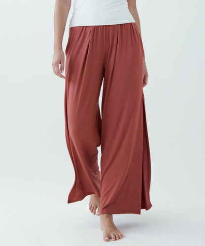 Studio Ko Organic Bamboo Jacky Wide Leg with Slit Ankle Length Pants