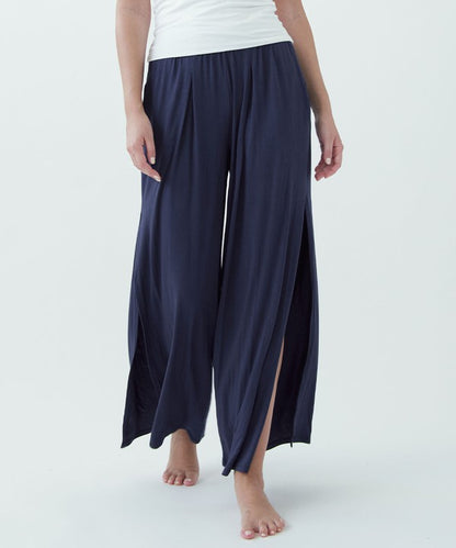 Studio Ko Organic Bamboo Jacky Wide Leg with Slit Ankle Length Pants