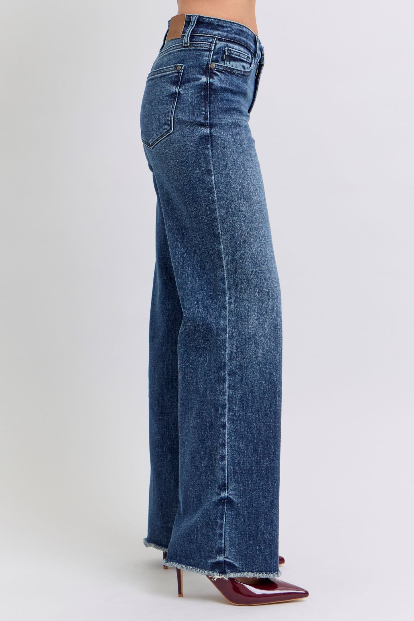 Judy Blue Mid Rise Wide Leg with Tint Denim Jeans 82640