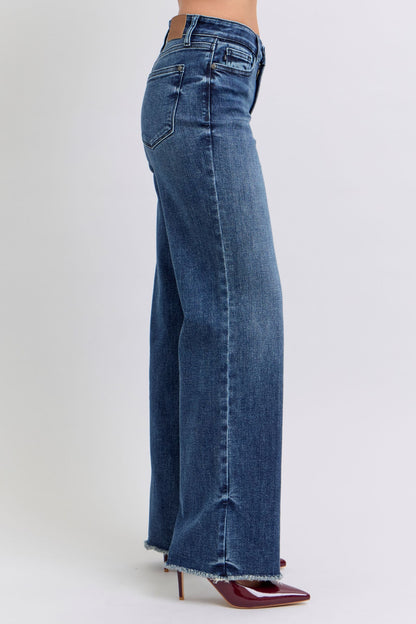 Judy Blue Mid Rise Wide Leg with Tint Denim Jeans 82640