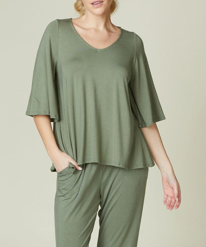 Studio Ko Super Soft Organic Bamboo Flare Sleeve Top