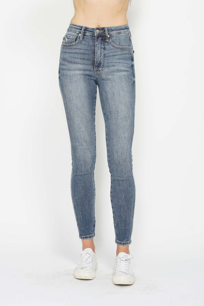 Judy Blue High Waist Tummy Control Contrast Wash Skinny Denim Jeans #88767