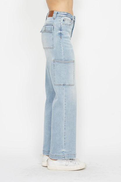 Judy Blue High Waist Cargo Wide Leg Jeans 88924