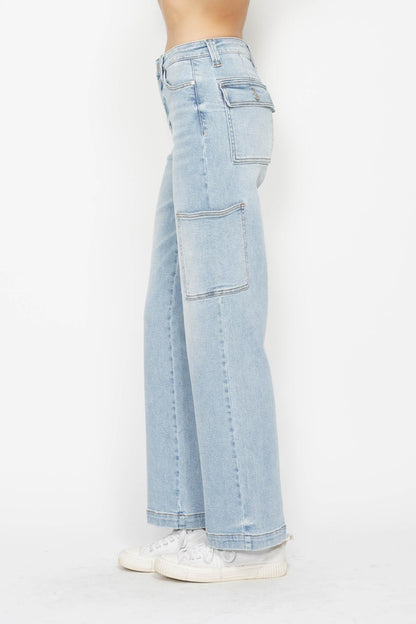 Judy Blue High Waist Cargo Wide Leg Jeans 88924