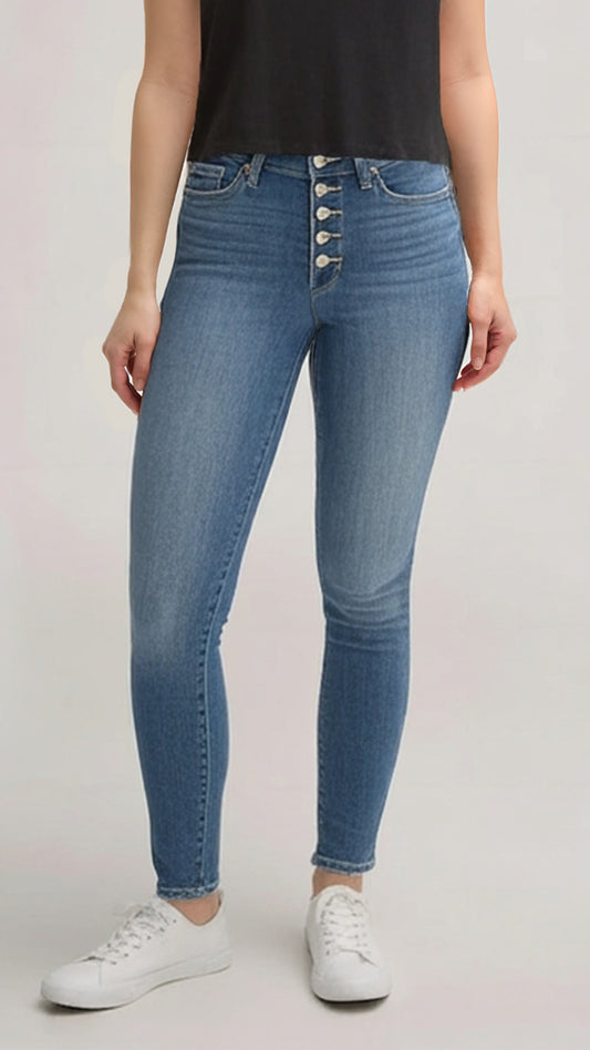 Judy Blue High Rise Button Fly Skinny Jeans 82319