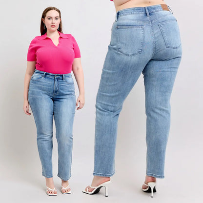 Judy Blue Plus High Waist 90's Straight Leg Jeans 82397