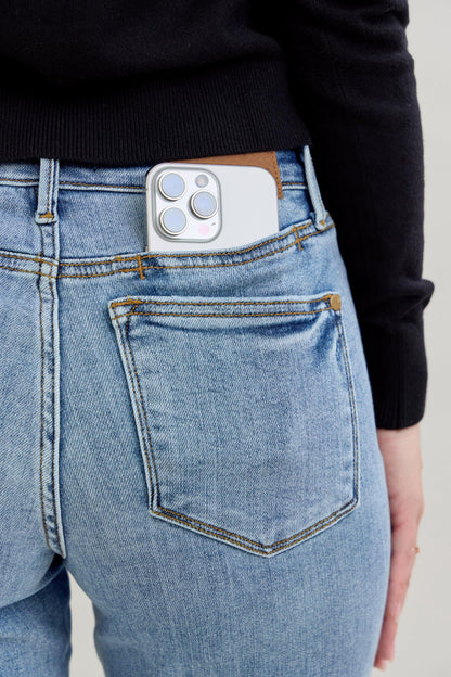 Judy Blue MR Yoke Cell Phone Pocket Dad Jeans 82540