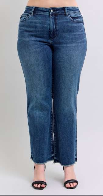Judy Blue Mid Rise Wide Leg with Tint Denim Jeans 82640