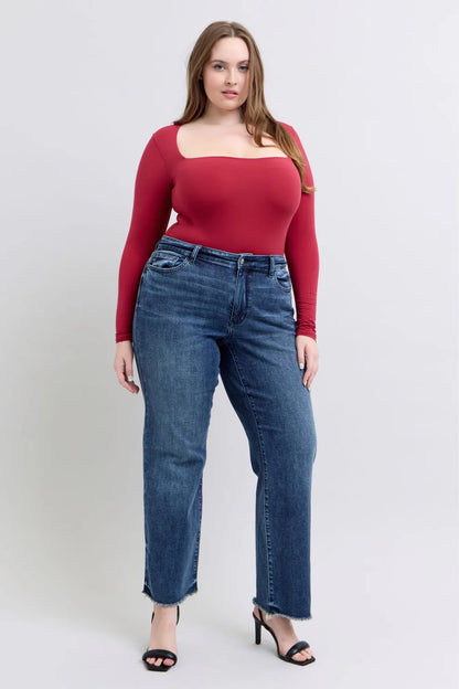Judy Blue Mid Rise Wide Leg with Tint Denim Jeans 82640