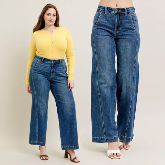 Judy Blue High Waist Trouser Wide Leg Jeans 82656
