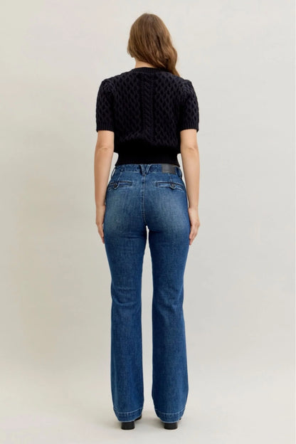 Judy Blue MR Tummy Control Trouser Welt Pockets Bootcut Denim Jeans 881052
