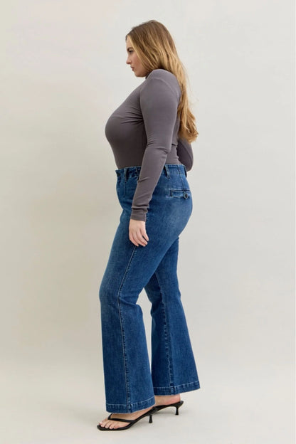 Judy Blue MR Tummy Control Trouser Welt Pockets Bootcut Denim Jeans 881052