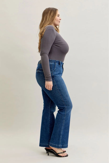 Judy Blue MR Tummy Control Trouser Welt Pockets Bootcut Denim Jeans 881052