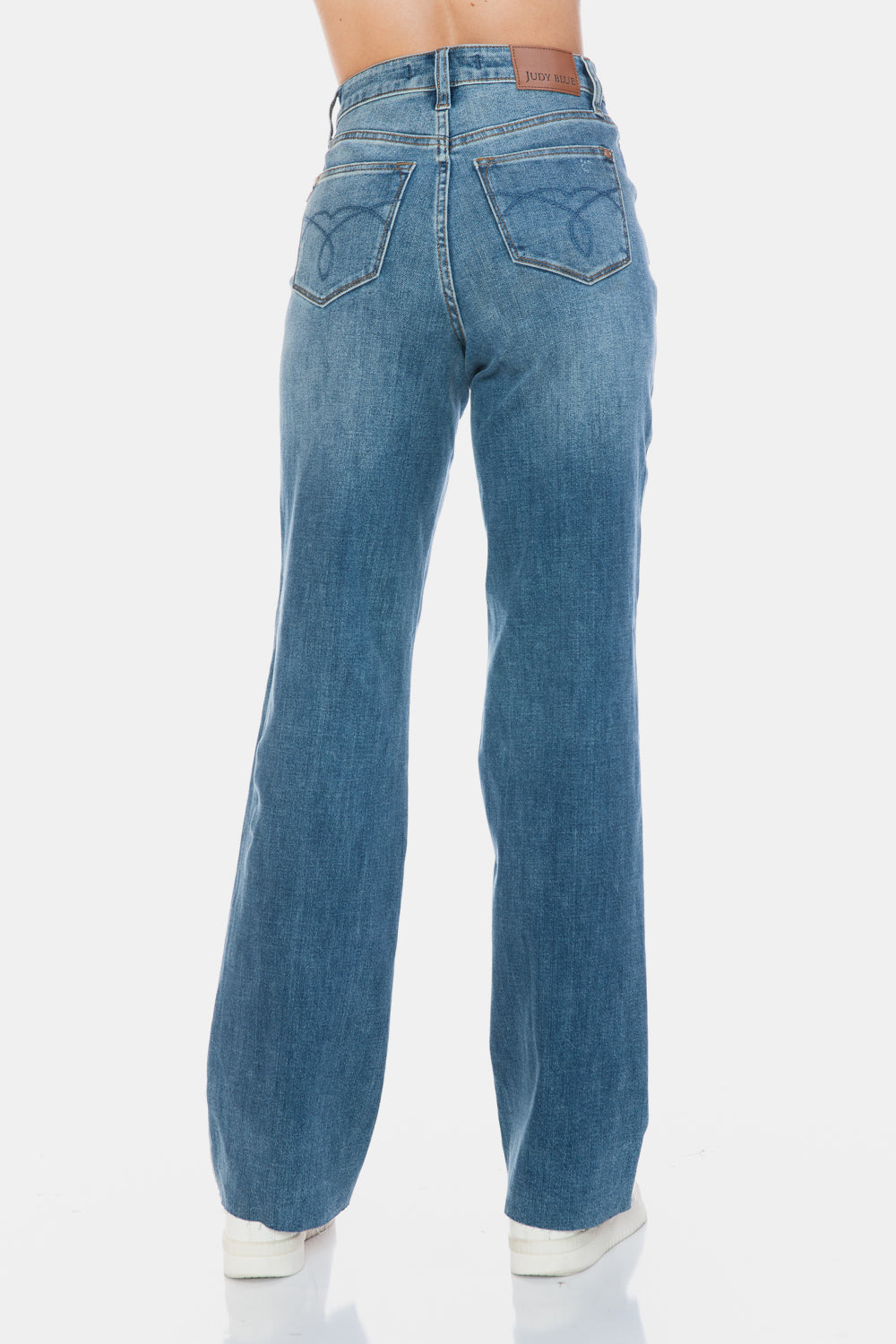 Judy Blue High Waist Tummy Control Cut Raw Hem Straight Jeans 88848