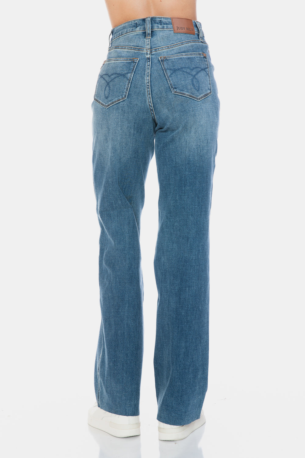 Judy Blue High Waist Tummy Control Cut Raw Hem Straight Jeans 88848