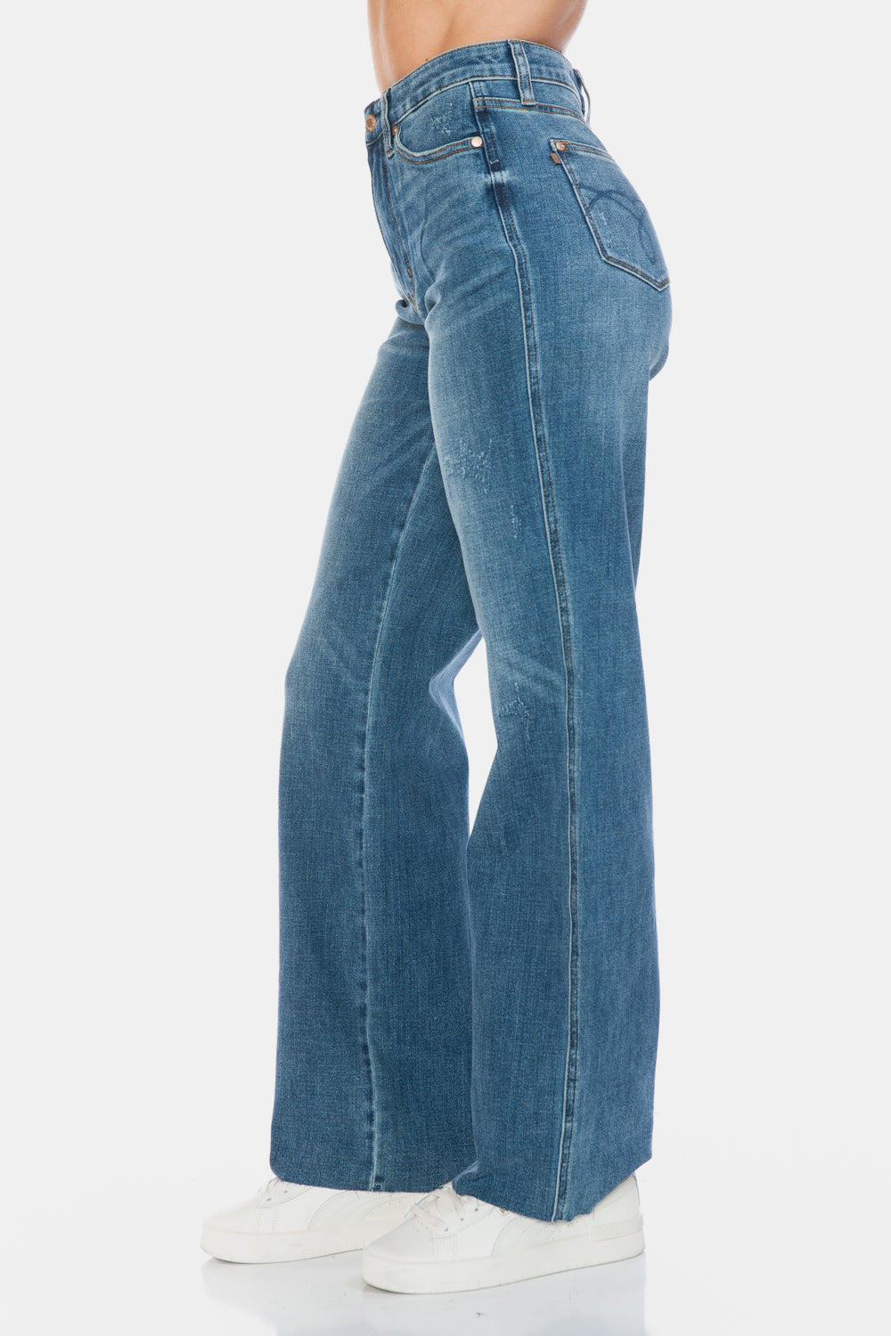 Judy Blue High Waist Tummy Control Cut Raw Hem Straight Jeans 88848