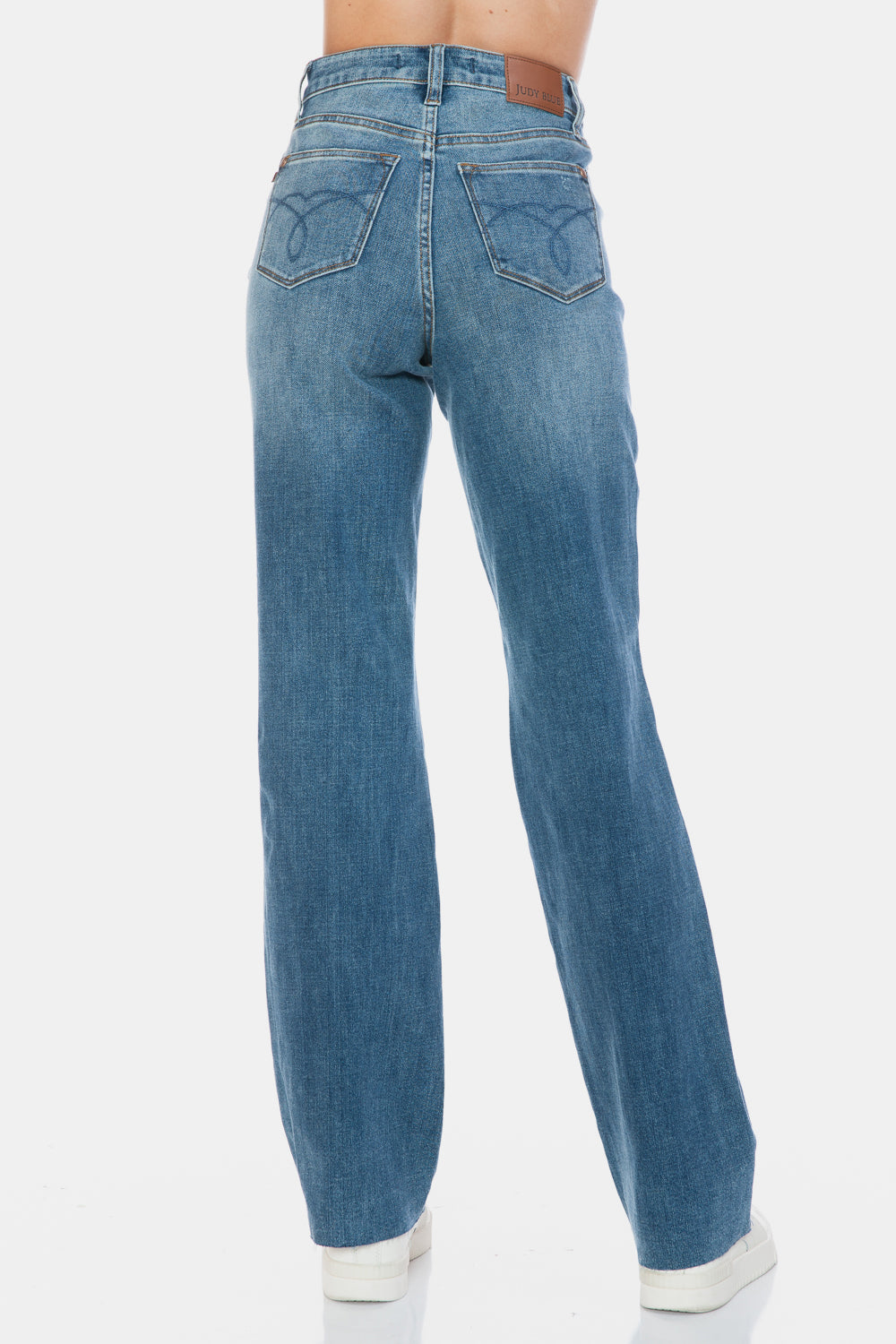 Judy Blue High Waist Tummy Control Cut Raw Hem Straight Jeans 88848