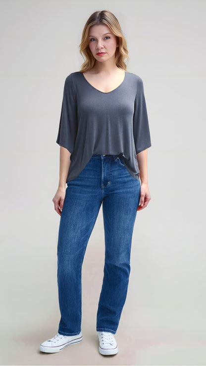 Judy Blue High Waist Tummy Control Classic Straight Leg Denim Jeans 88869