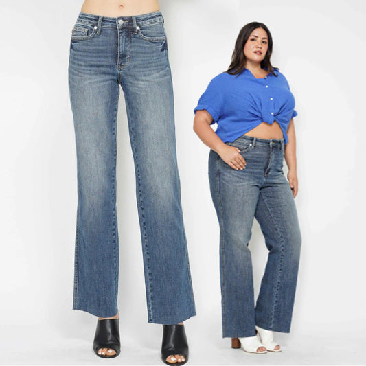 Judy Blue Mid Rise Tummy Control Straight Leg Jeans 88870