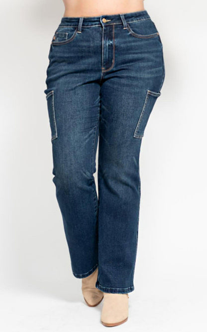 Judy Blue High Waist Cargo Bootcut Jeans 88872
