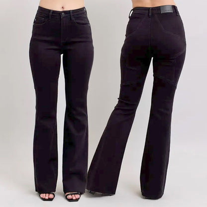 Judy Blue High Waist Star Seam Detail Flare Jeans 88958