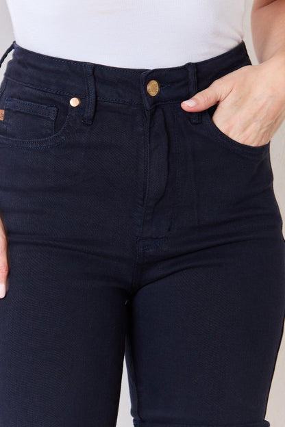 Judy Blue High Waist Tummy Control Garment Dyed Navy Blue Bermuda Shorts #150270