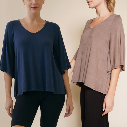 Studio Ko Super Soft Organic Bamboo Flare Sleeve Top