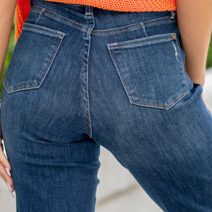 Judy Blue High Waist Tummy Control Classic Straight Leg Denim Jeans 88869