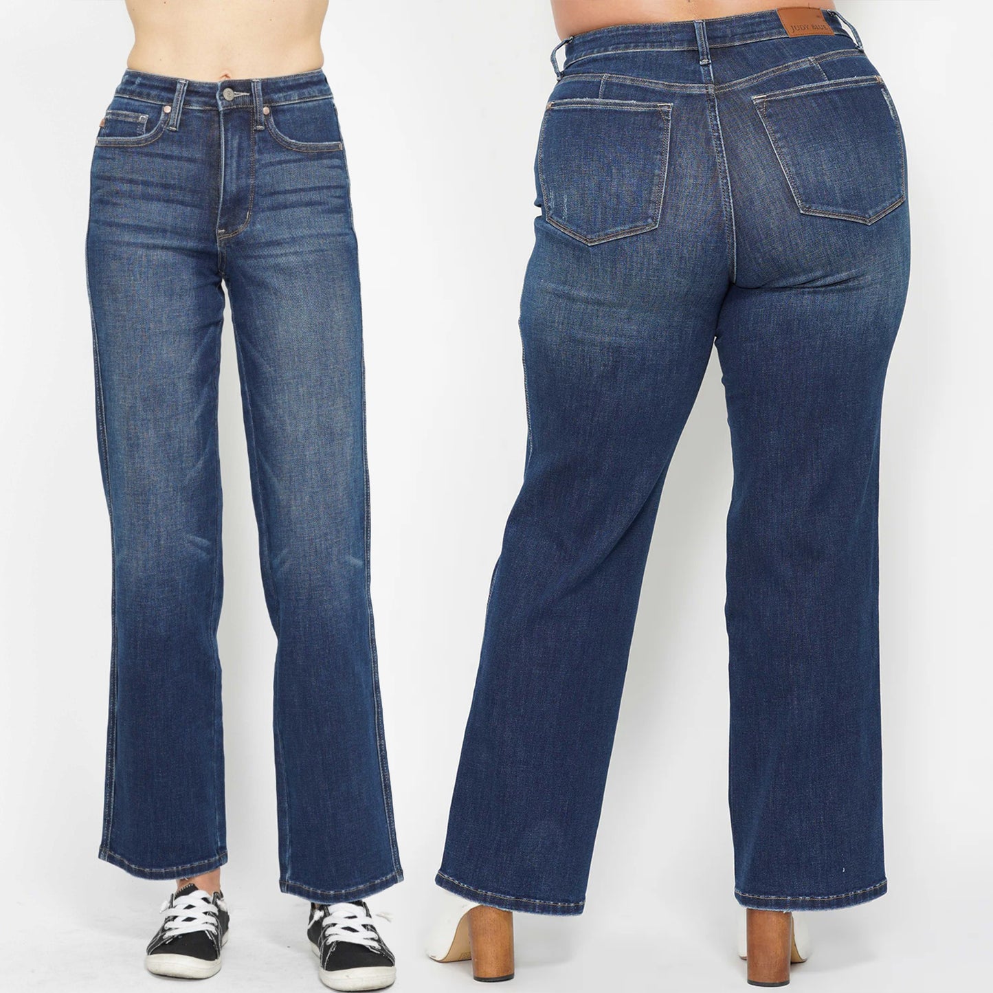 Judy Blue High Waist Tummy Control Classic Straight Leg Denim Jeans 88869
