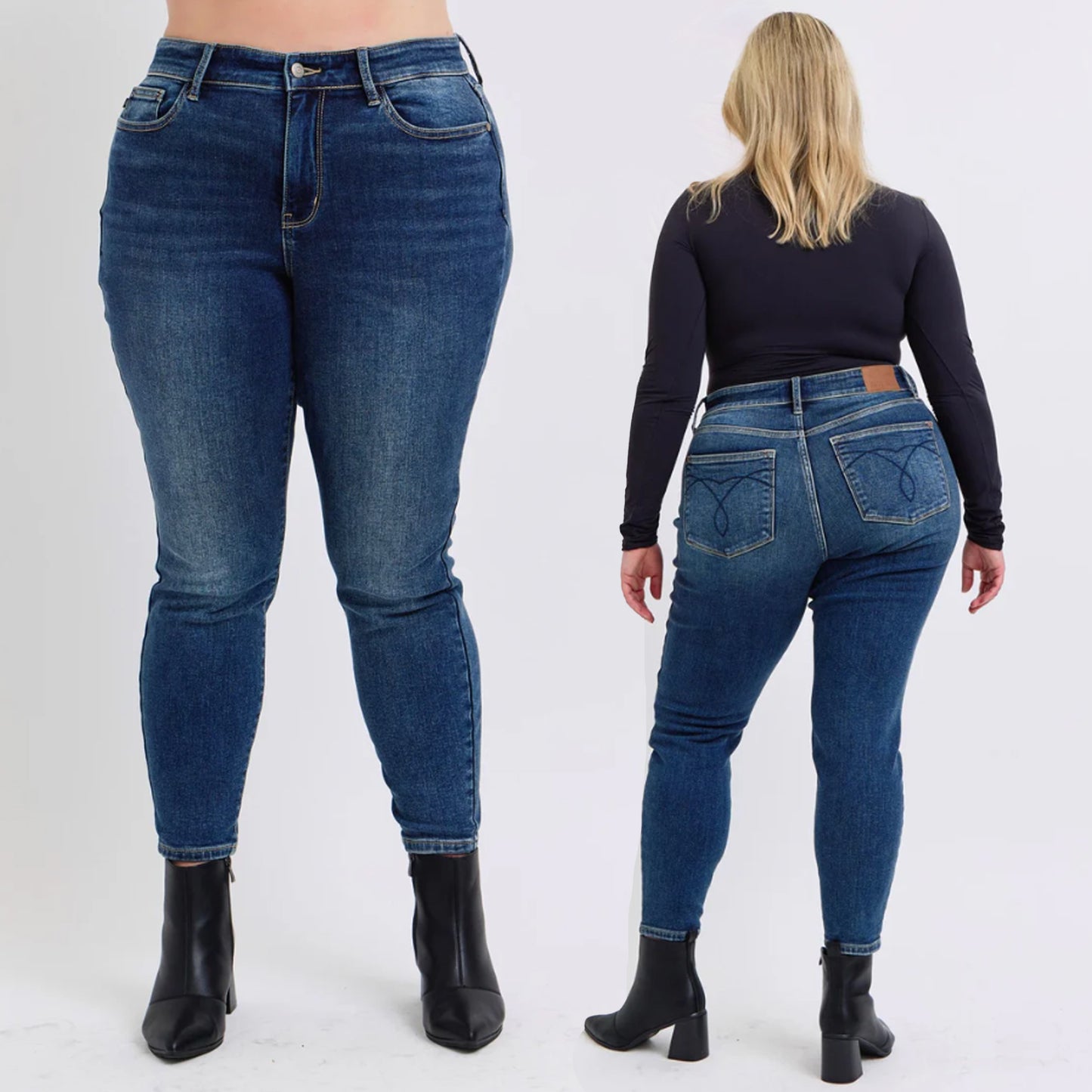 Judy Blue Mid Rise Thermal Skinny Denim Jeans #82639