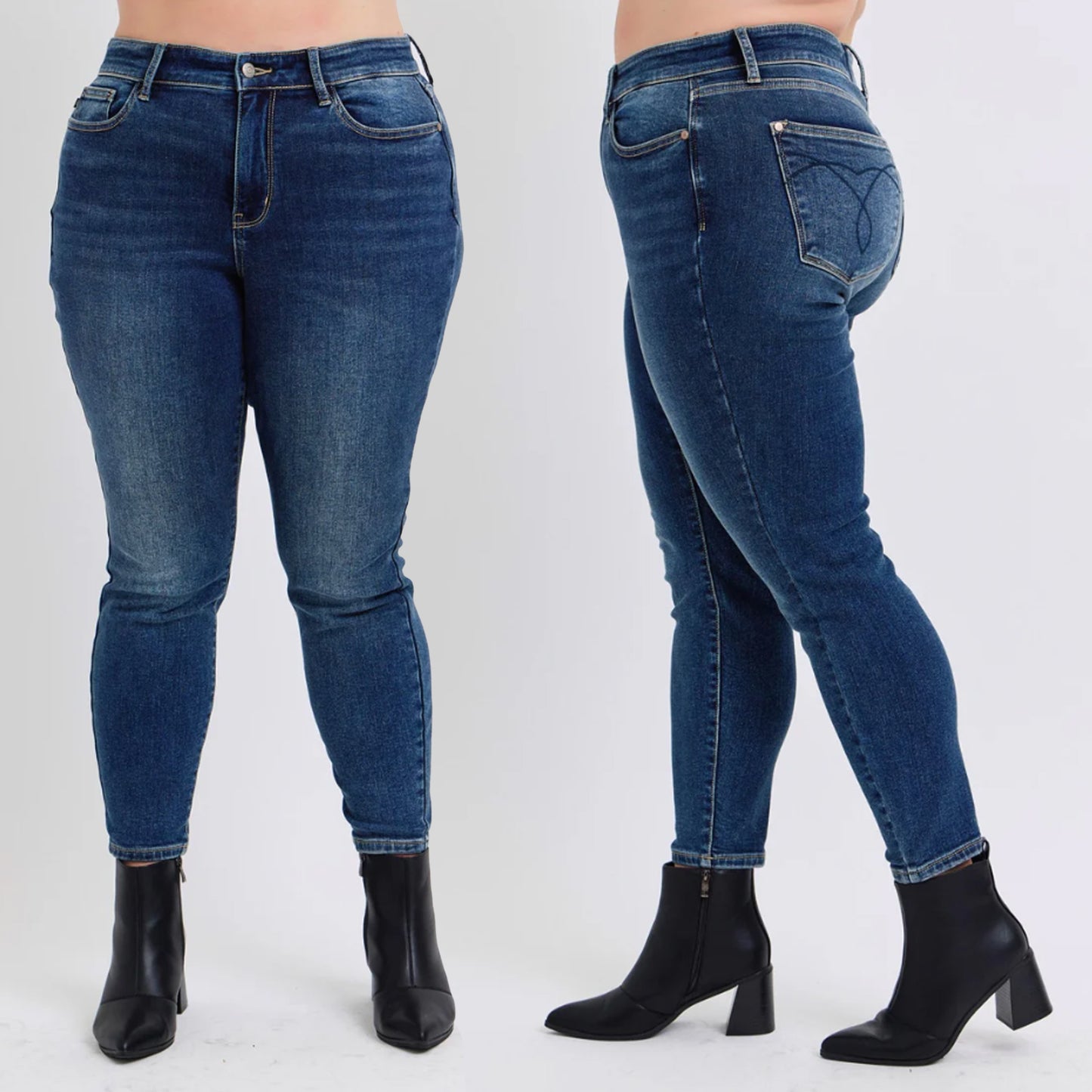 Judy Blue Mid Rise Thermal Skinny Denim Jeans #82639