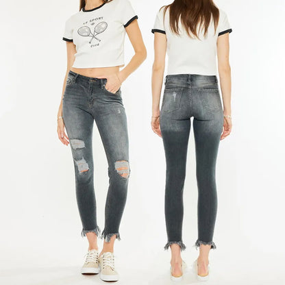 Kancan High Rise Distressed Ankle Skinny Jeans KC7148