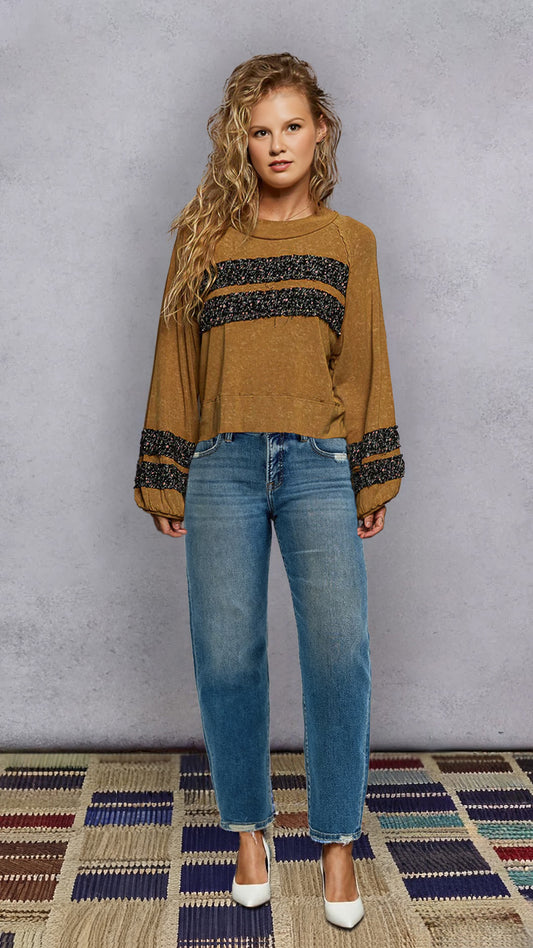RISEN Tummy Control High Rise Ankle Slim Barrel Jeans