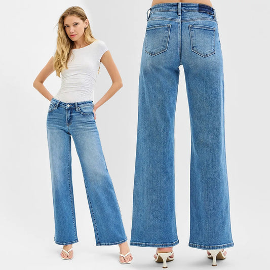 RISEN Low Rise Wide Leg Jeans PW21186