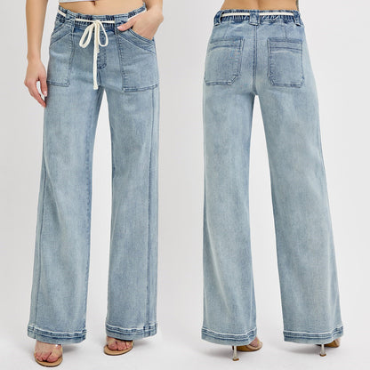 RISEN High Rise Straight Leg Pull On Jeans #RDP5745CH