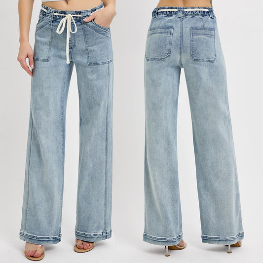RISEN High Rise Straight Leg Pull On Jeans #RDP5745CH