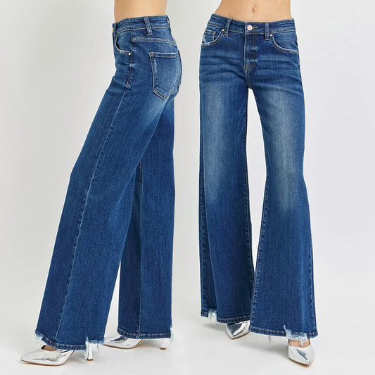 RISEN Mid Rise Wide Jeans RDP5770